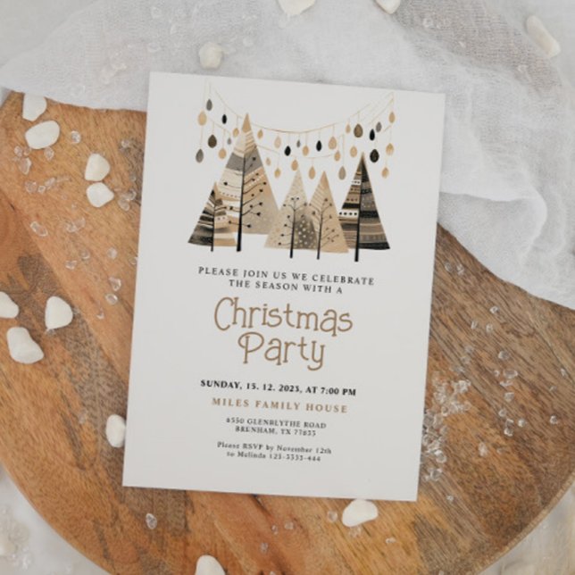 Invitation à la fête de Noël Boho (Créateur téléchargé)