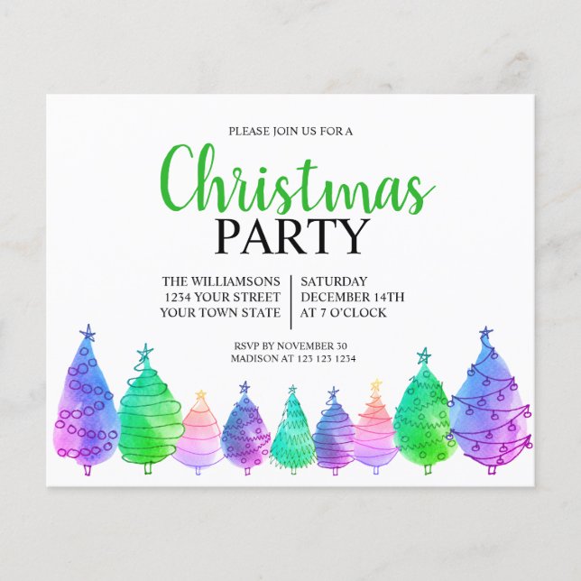 Invitation à la fête de Noël Budget (Devant)