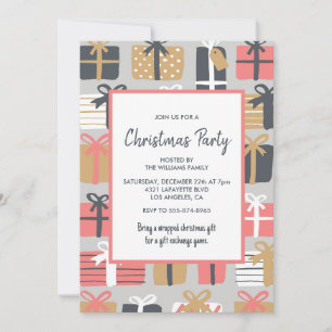 Invitation à la fête de Noël Cadeaux mignons 