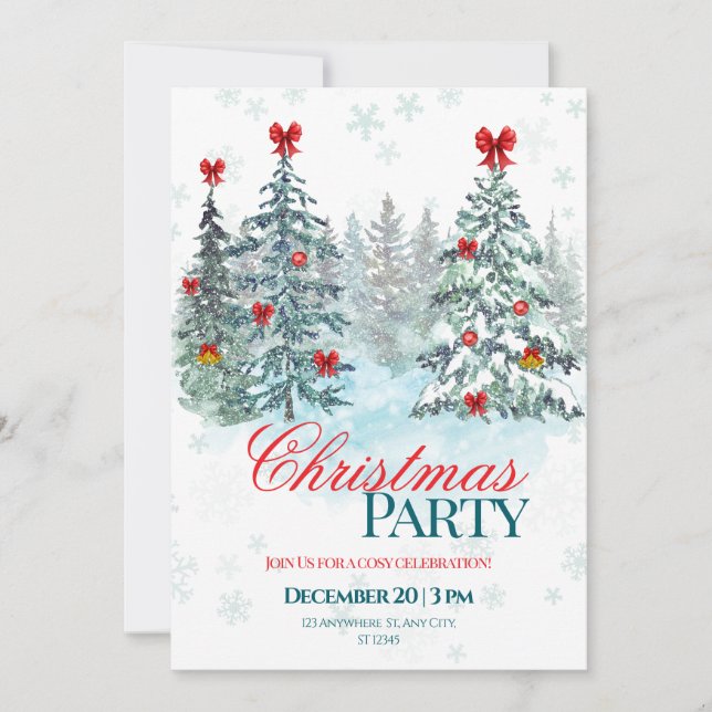 Invitation à la fête de Noël | Célébration des Fêt (Devant)