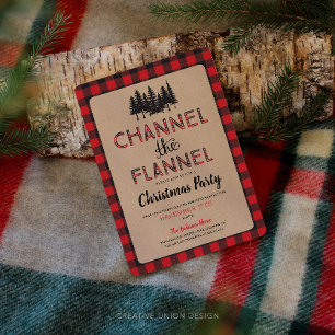 Invitation à la fête de Noël Channel The Flannel