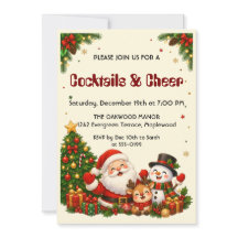 Invitation à la fête de Noël « Cocktails et Joie »