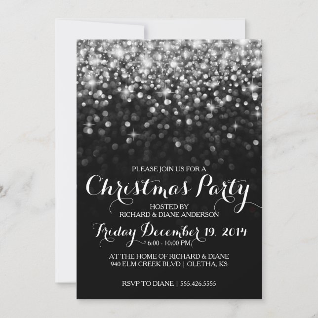 Invitation à la fête de Noël Confetti de la Partie (Devant)