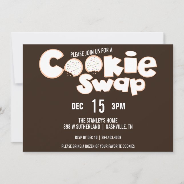 Invitation à la fête de Noël Cookie Swap (Devant)