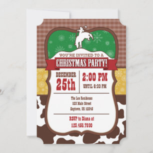 Invitation à la fête de Noël Cowboy
