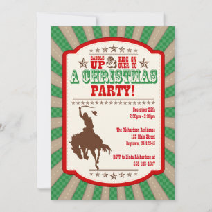 Invitation à la fête de Noël Cowboy