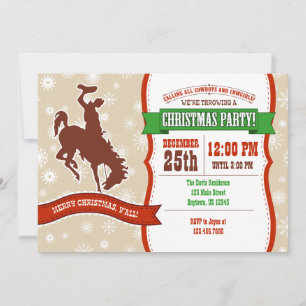 Invitation à la fête de Noël Cowboy