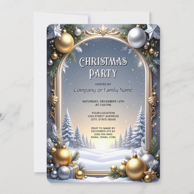 Invitation à la fête de Noël dans un cadre (Devant)