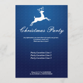 Invitation à la fête de Noël de Blue Reindeer