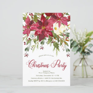 Invitation à la fête de Noël de Budget Poinsettia