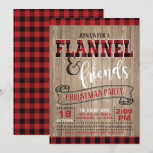Invitation à la fête de Noël de Flannel et de ses