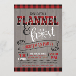 Invitation à la fête de Noël de Flannel et Frost