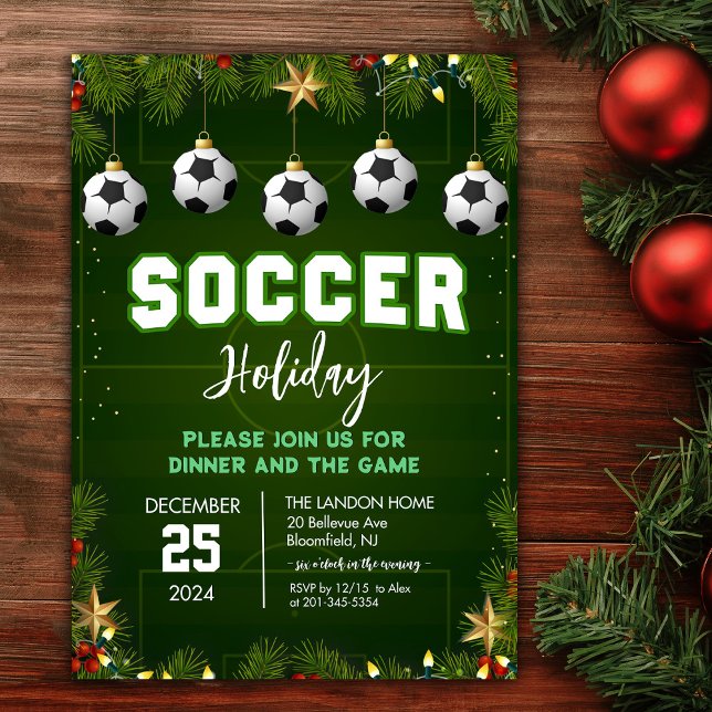 Invitation à la fête de Noël de football (Créateur téléchargé)