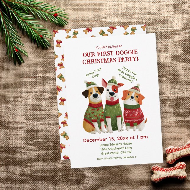 Invitation à la fête de Noël de Fun Doggie (Créateur téléchargé)