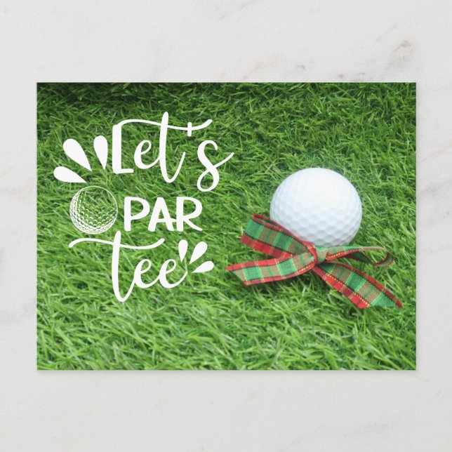Invitation à la fête de Noël de golf pour golfeur (Devant)