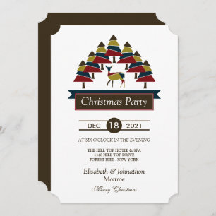 Invitation à la fête de Noël de la forêt de cerfs