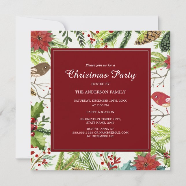 Invitation à la fête de Noël de la forêt festive (Devant)