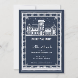 Invitation à la fête de Noël de la gare enneigée