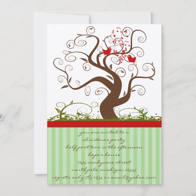 Invitation à la fête de Noël de l'arbre tourbillon (Devant)