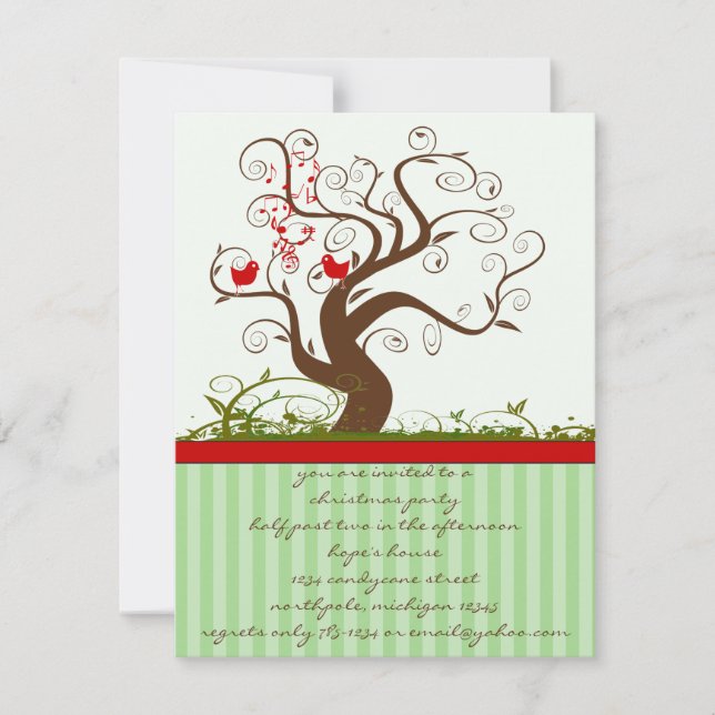 Invitation à la fête de Noël de l'arbre tourbillon (Devant)