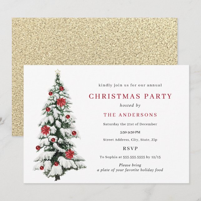 Invitation à la Fête de Noël de l'Arbre Traditionn (Devant / Derrière)