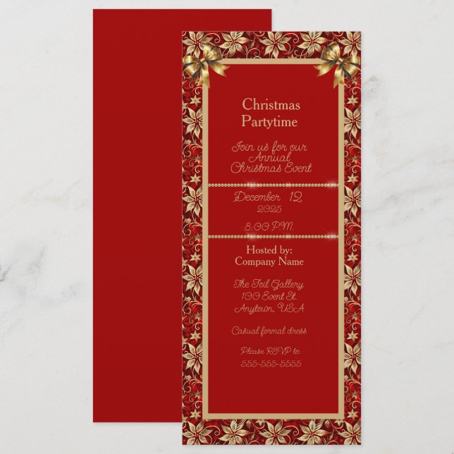 Invitation à la fête de Noël de l'entreprise (Devant / Derrière)