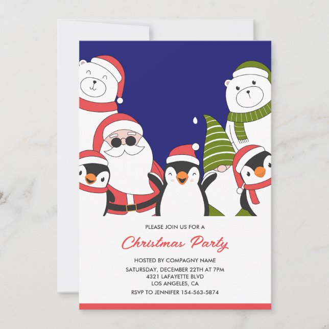 Invitation à la fête de Noël de l'entreprise Cool  (Devant)