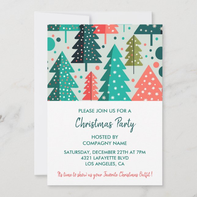 Invitation à la fête de Noël de l'entreprise Fores (Devant)