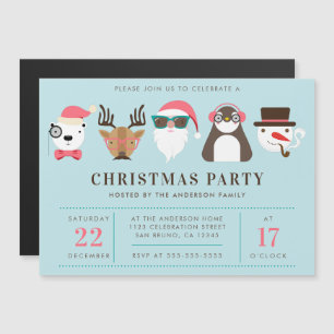 Invitation à la fête de Noël de l'Hipster Père Noë