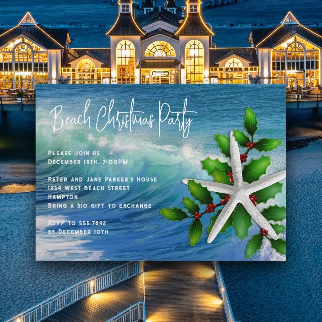 Invitation à la fête de Noël de l'océan aux étoile (Créateur téléchargé)
