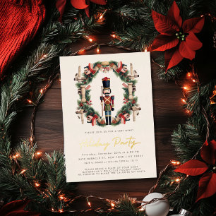 Invitation à la fête de Noël de Nutcracker rouge