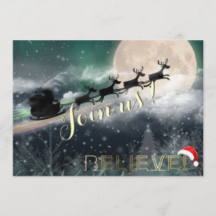 Invitation à la fête de Noël de père Noël Sleigh R