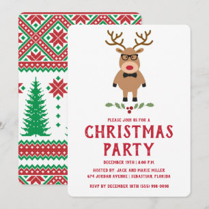 Invitation à la fête de Noël de rennes nerds