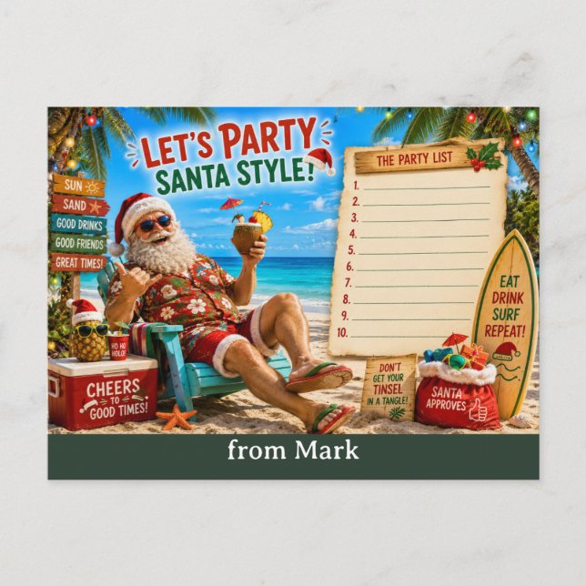 Invitation à la fête de Noël de Santa Claus sur la (Devant)