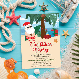 Invitation à la fête de Noël de Santa tropical