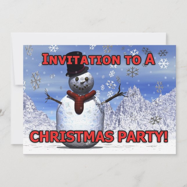 Invitation à la fête de Noël de Snowman (Devant)