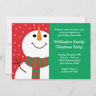 Invitation à la fête de Noël de Snowman