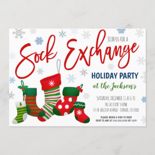 Invitation à la fête de Noël de Sock Exchange