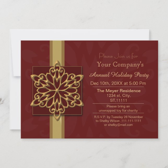 Invitation à la fête de Noël d'entreprise festive  (Devant)