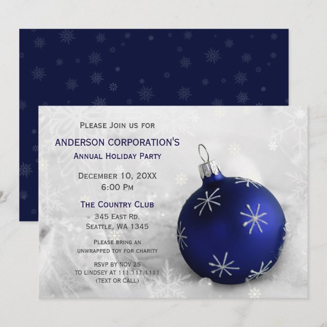 Invitation à la fête de Noël d'entreprise festive  (Devant / Derrière)