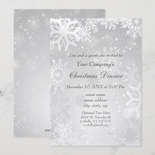 Invitation à la fête de Noël d'entreprise Magique  (Devant / Derrière)