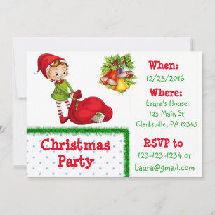 Invitation à la fête de Noël des Elfes rouges et v