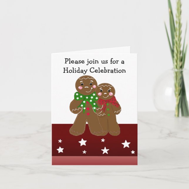 Invitation à la fête de Noël des hommes en pain d' (Devant)
