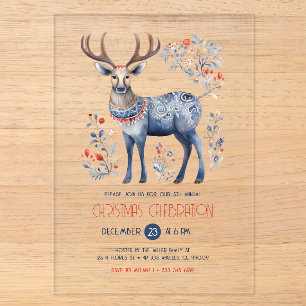 Invitation à la fête de Noël des rennes folkloriqu