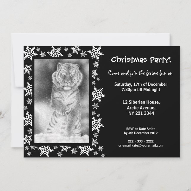 Invitation à la fête de Noël des Tigres de Sibérie (Devant)