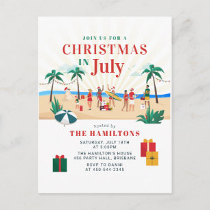 Invitation à la fête de Noël d'été en juillet