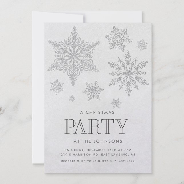 Invitation à la fête de Noël d'hiver Snowflake (Devant)