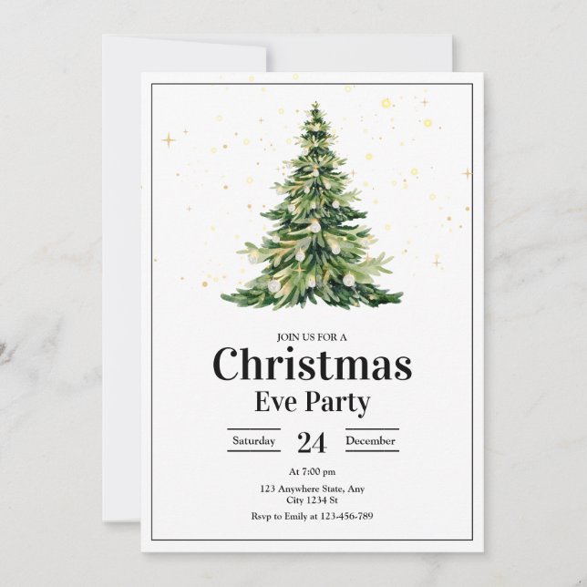 Invitation à la fête de Noël, dîner de fête de fin (Devant)