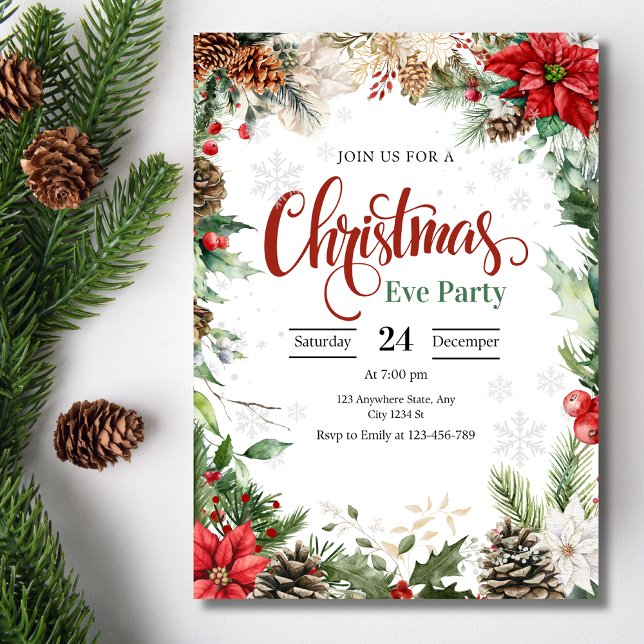 Invitation à la fête de Noël, dîner de la veille d (Créateur téléchargé)