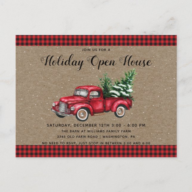 Invitation à la fête de Noël du camion et de l'arb (Devant)